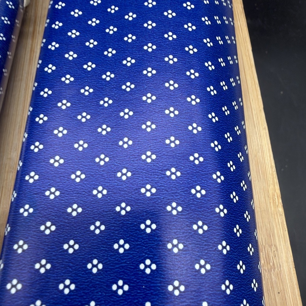 2 VTG Magic Cover Self-Adhesive Vinyl Contact Paper Blue Dots 1 Unopened 4 2/3yd